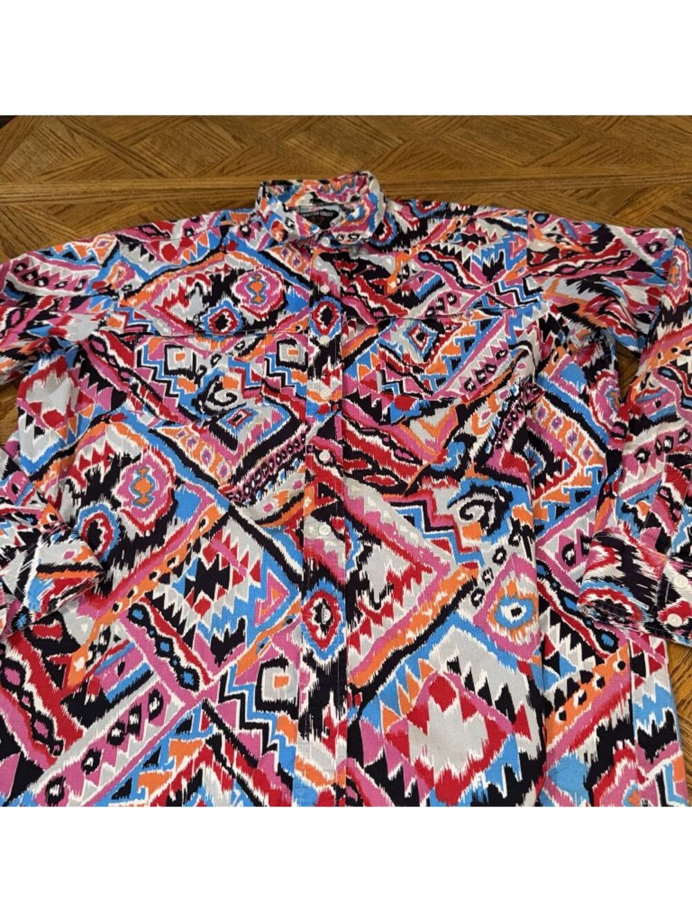 Vintage Frontier Series XLT Multicolor Southwestern Button Shirt Geometric Aztec